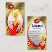 Schmuck-Frauen-Lippen'Gold verlässt Blondine Visitenkarte (Vorne/Hinten)