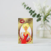 Schmuck-Frauen-Lippen'Gold verlässt Blondine Visitenkarte (Stehend Vorderseite)