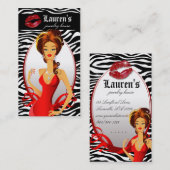 Schmuck-Fraurotes Zebra-Lippenschwarzes Visitenkarte (Vorne/Hinten)