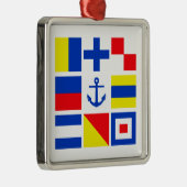 Schmuck für Flaggen Silbernes Ornament (Rechts)