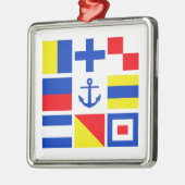 Schmuck für Flaggen Silbernes Ornament (Links)