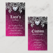 Schmuck-Geschäfts-Karten-eleganter Vintager Damast Visitenkarte (Vorne/Hinten)