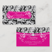 Schmuck-Geschäfts-Karten-Wirbels-Schwarz-Rosa-Gold Visitenkarte (Vorne/Hinten)
