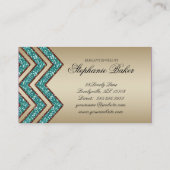 Schmuck-Geschäfts-Karten-Zickzack Schein-Gold Visitenkarte (Rückseite)