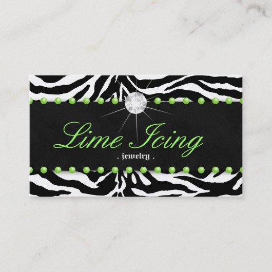 Schmuck-Geschäfts-Kartezebra-Limoner Punkt-Diamant Visitenkarte (Vorderseite)