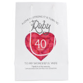 Schmuck-Geschenktasche des Jahrestages des Rubins Mittlere Geschenktüte (Rückseite)