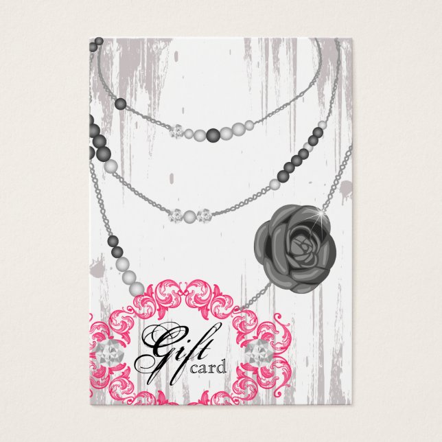 Schmuck Gift Card Rose Necklace Diamonds Grau (Vorderseite)
