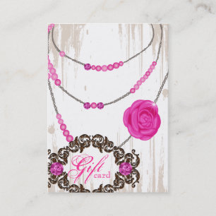 Schmuck Gift Card Rose Necklace Diamonds Pink Brow Rabattkarte