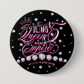Schmuck Glitzer Bling Queen Buttons (Vorderseite)