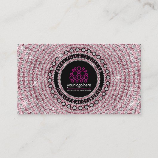 Schmuck Glitzer Pink Diamonds Visitenkarte (Vorderseite)