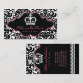 Schmuck Hair Stylist Crown Floral Damask Visitenkarte (Vorne/Hinten)
