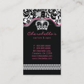 Schmuck Hair Stylist Crown Floral Damask Visitenkarte (Rückseite)