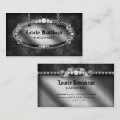 Schmuck-Handtaschen-Geldbeutel-Leder-silbernes Visitenkarte (Vorne/Hinten)