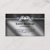 Schmuck-Handtaschen-Geldbeutel-Leder-silbernes Visitenkarte (Rückseite)