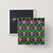 Schmuck Hintergrund Mardi Gras Button (Vorne & Hinten)