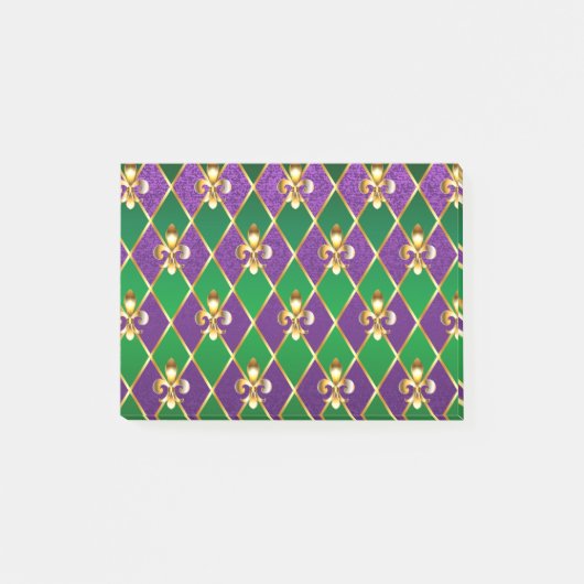 Schmuck Hintergrund Mardi Gras Post-it Klebezettel (Vorderseite)