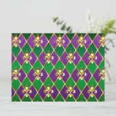Schmuck Hintergrund Mardi Gras Save The Date (Stehend Vorderseite)