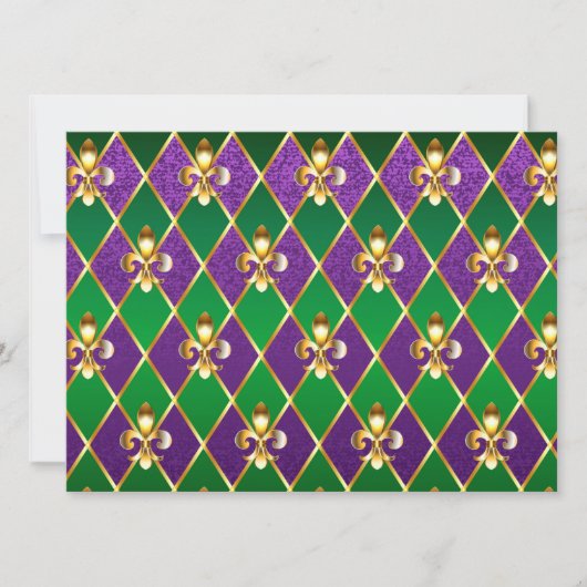 Schmuck Hintergrund Mardi Gras Save The Date (Vorderseite)