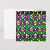 Schmuck Hintergrund Mardi Gras Save The Date (Vorne/Hinten)