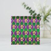Schmuck Hintergrund Mardi Gras Save The Date (Stehend Vorderseite)