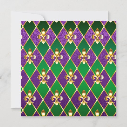 Schmuck Hintergrund Mardi Gras Save The Date (Vorderseite)