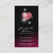 Schmuck Hot Pink Diamonds Heart Visitenkarte (Rückseite)
