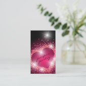 Schmuck Hot Pink Diamonds Heart Visitenkarte (Stehend Vorderseite)
