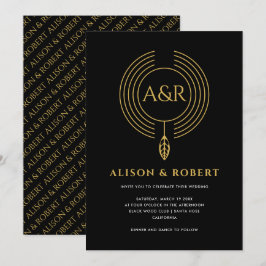 Schmuck, inspiriert Rahmen, Blatt und Initialen Ho Einladung