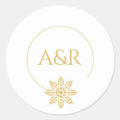 Schmuck inspiriert Rahmen & Initialen Runder Aufkleber (Vorderseite)