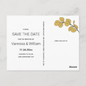 Schmuck inspiriert Rahmen und Blätter Save the Dat Postkarte (Rückseite)