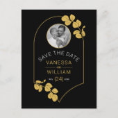 Schmuck inspiriert Rahmen und Blätter Save the Dat Postkarte (Vorderseite)