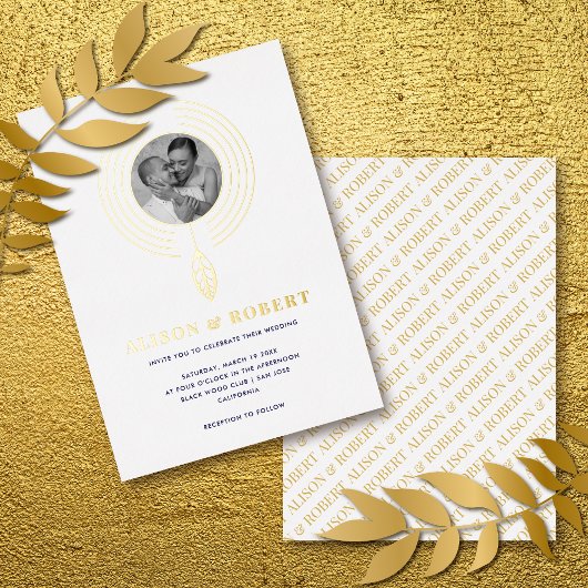 Schmuck inspiriert Rahmen und Foto Folieneinladung