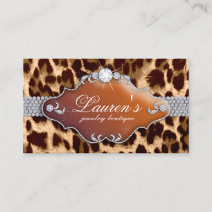 Schmuck Leopard Business Card Tanning Brown Visitenkarte