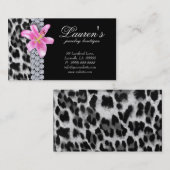 Schmuck-Leopard-Geschäfts-Karten-Lilien-Blume Visitenkarte (Vorne/Hinten)