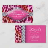Schmuck-Leopard-Visitenkarte-Rosa-Orange Visitenkarte (Vorne/Hinten)