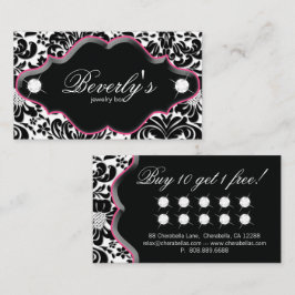 Schmuck Loyalty Card Rosa Damask Diamonds Treuekarte