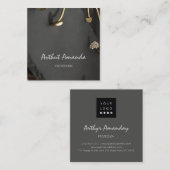 Schmuck Luxury Golden Ring Custom Logo Minimalismu Quadratische Visitenkarte (Vorne/Hinten)