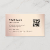 Schmuck Luxus Blume Chic QR Code Visitenkarte (Rückseite)