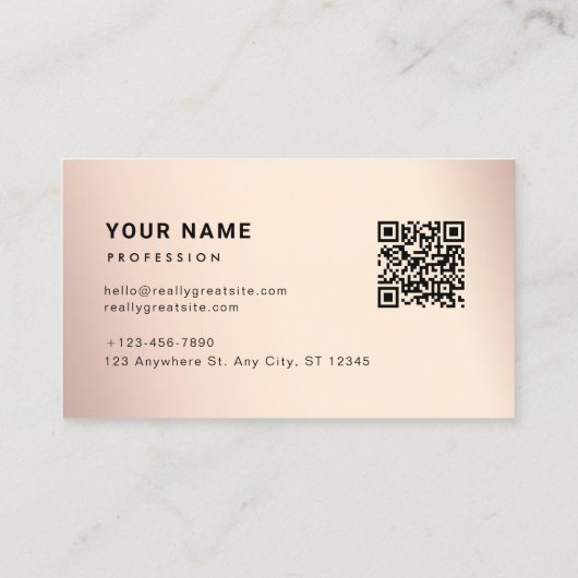Schmuck Luxus Blume Chic QR Code Visitenkarte (Rückseite)