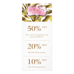 Schmuck-Marketing kardiert rosa Goldzebra-Salon Werbekarte