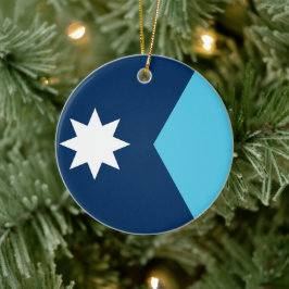 Schmuck mit der Flagge von Minnesota, USA Keramik Ornament