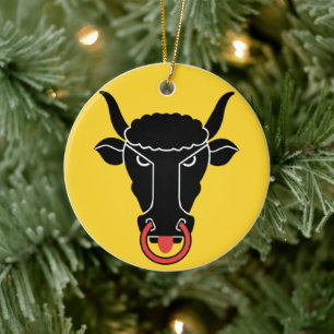 Schmuck mit Flagge von Uri, Schweiz Keramik Ornament
