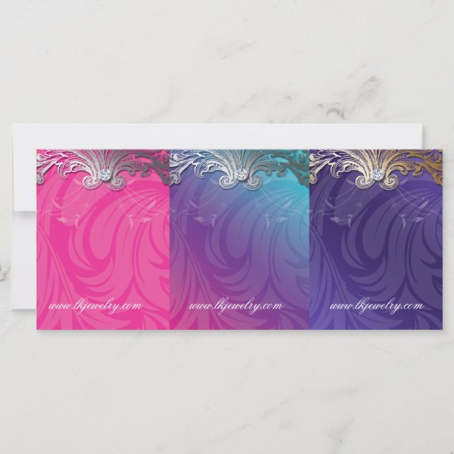 Schmuck Ohrkarten Elegante Rolle Rosa Lila (Vorderseite)