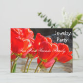 Schmuck-Party! Einladungen Rote Tulips eingeladen (Stehend Vorderseite)