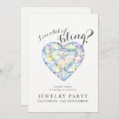 Schmuck Party lädt Diamant-Liebe herunter Einladung (Vorne/Hinten)