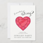 Schmuck Party lädt rubinrote Liebe zu spielen Einladung (Vorderseite)