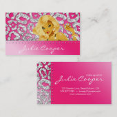 Schmuck Pink Silver Leopard Tanning Visitenkarte (Vorne/Hinten)