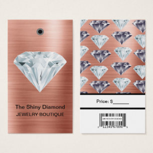 Schmuck Preisschilder Diamant Roségold mit Barcode