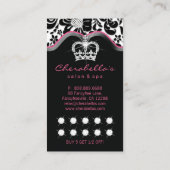 Schmuck Prinzessin Crown Damask Loyalty Card. Treuekarte (Rückseite)