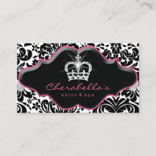 Schmuck Prinzessin Crown Damask Loyalty Card. Treuekarte (Vorderseite)